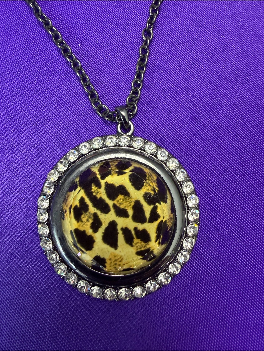 Park Lane Leopard Animal Print Crystal Pendant Necklace